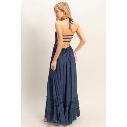 Smocked Halter Maxi Dress