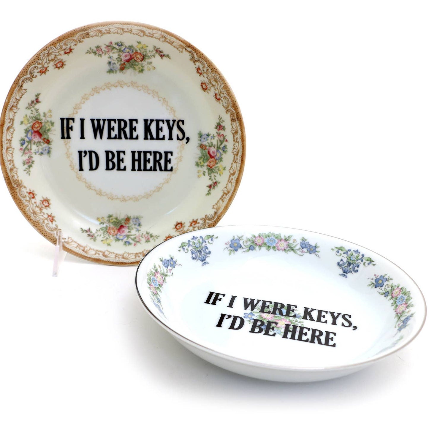 Vintage Upcycled "If I Were Keys" 8 Inch Bowl