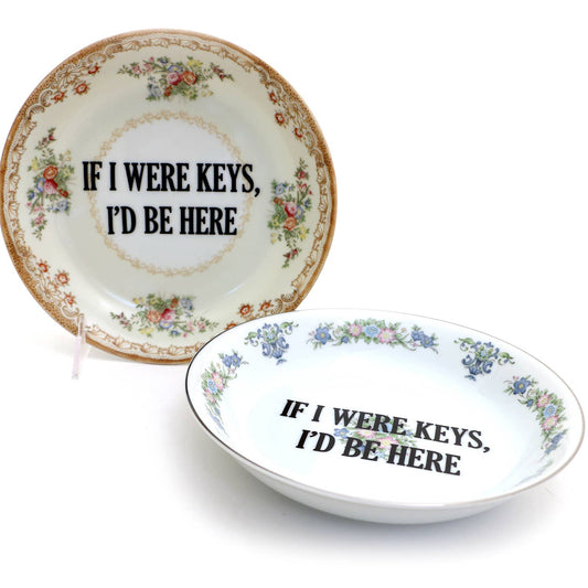 Vintage Upcycled "If I Were Keys" 8 Inch Bowl