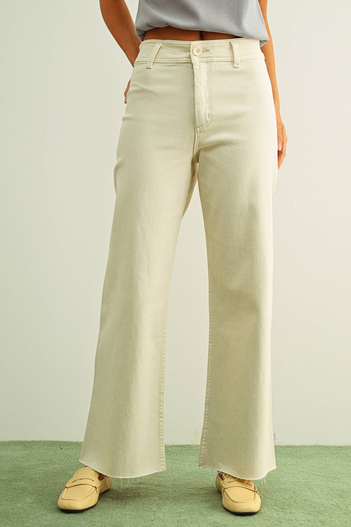 Stone Wide Leg Denim Pants