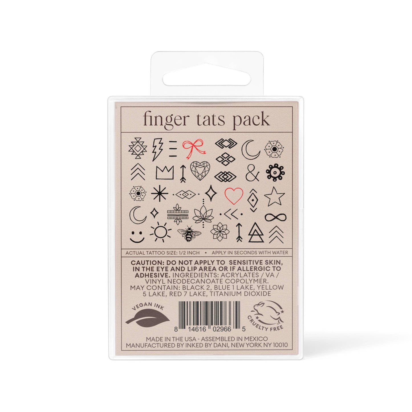 Finger Tats Temporary Tattoo Pack