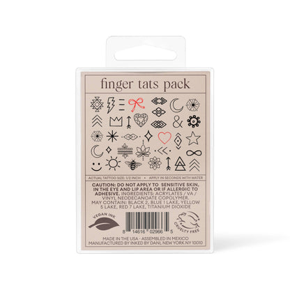 Finger Tats Temporary Tattoo Pack