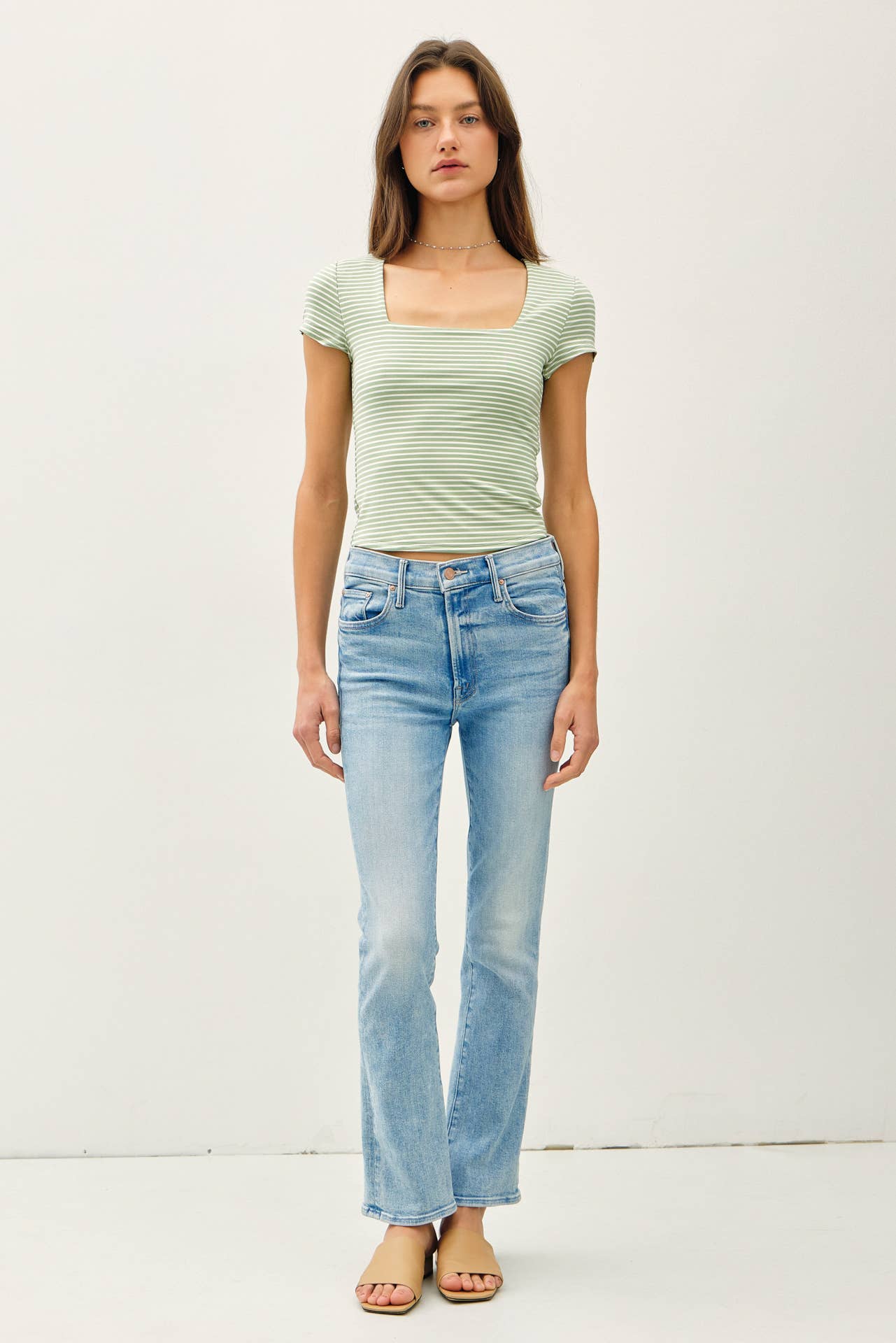 Ultra Soft Striped Square Neck