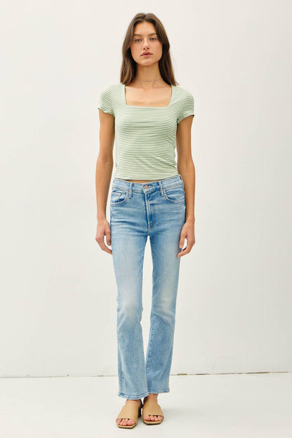 Ultra Soft Striped Square Neck