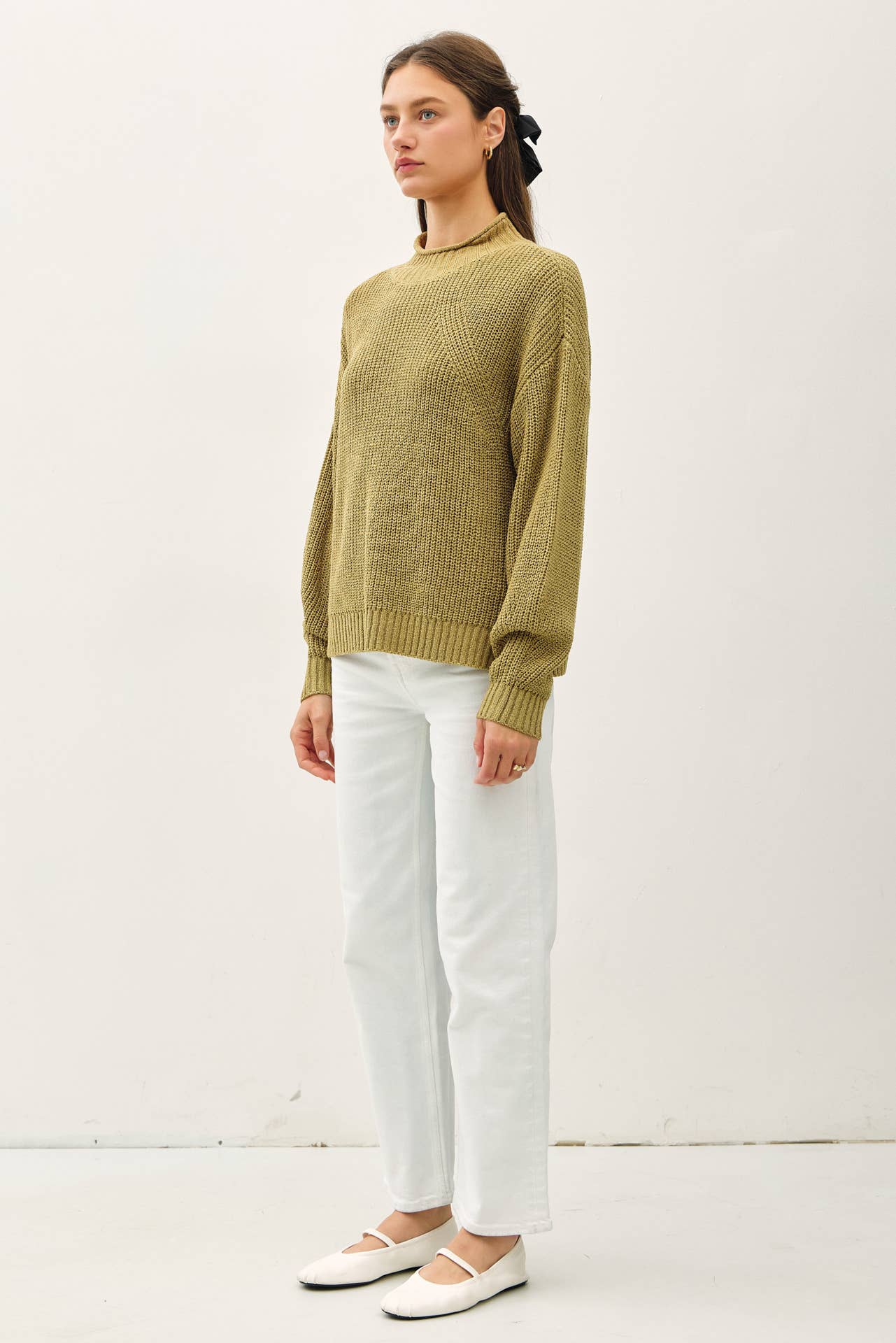 Chunky Knit Mock Neck Sweater