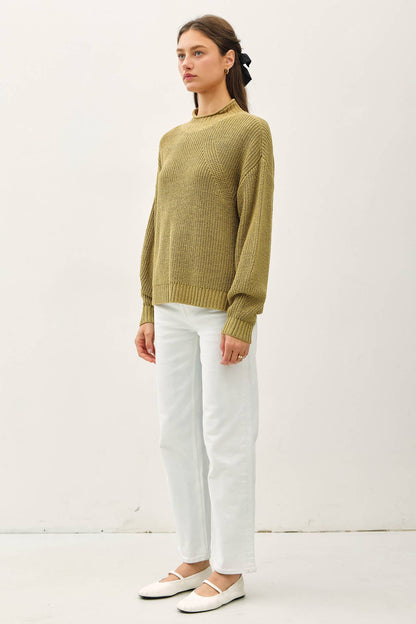 Chunky Knit Mock Neck Sweater