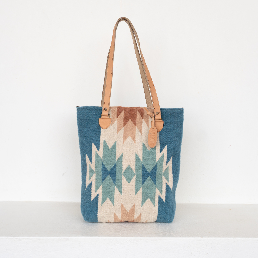 Playa Bucket Wool Bucket Tote–Leather Strap