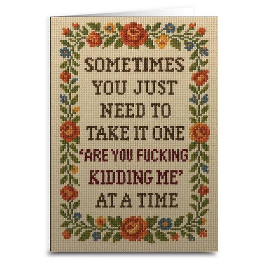 One "Are Your F--king Kidding Me" at a Time Greeting Card