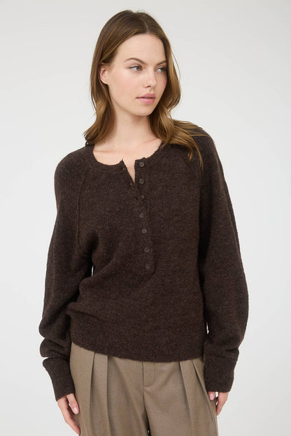 Laid-Back Henley Sweater