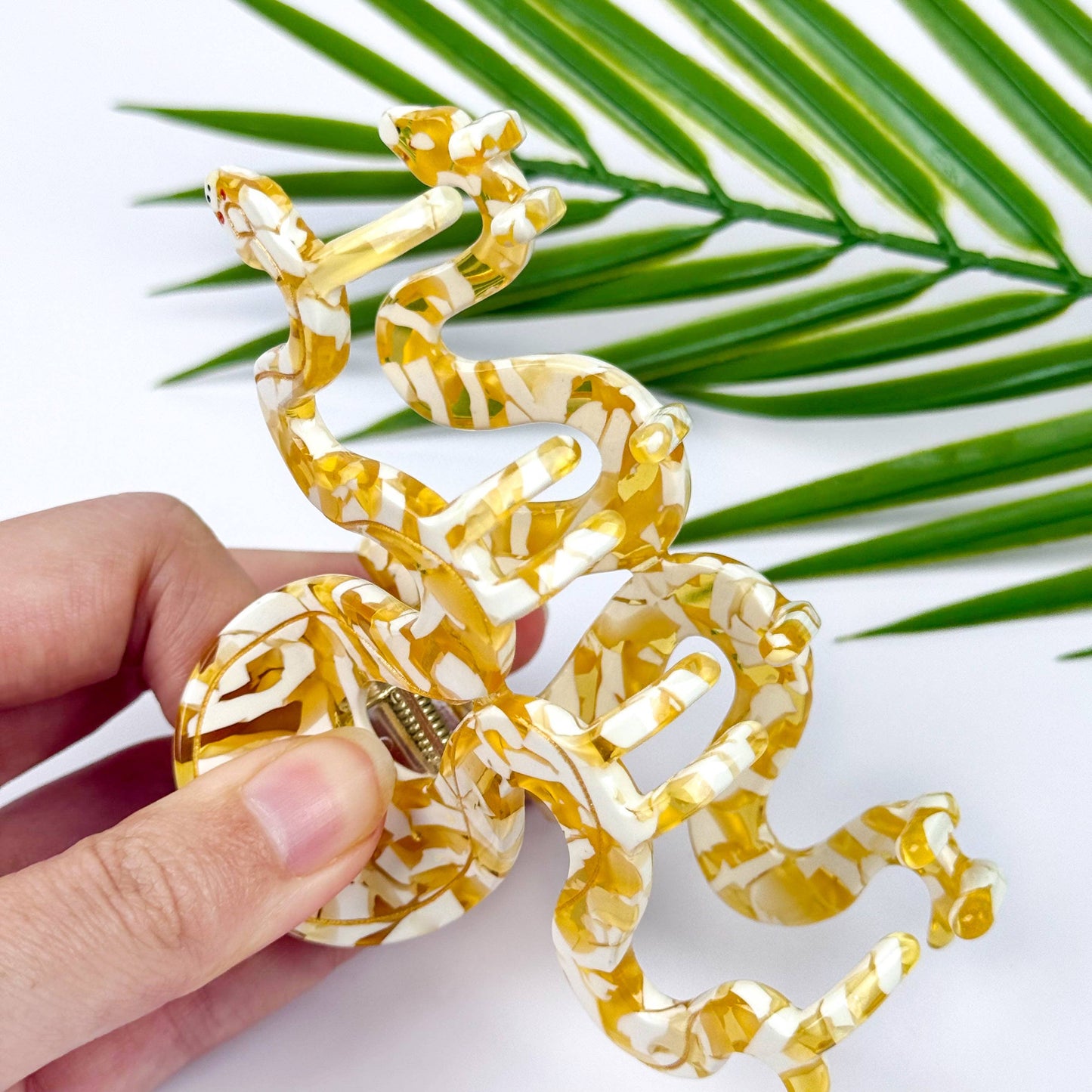 Yellow Python Hair Clip