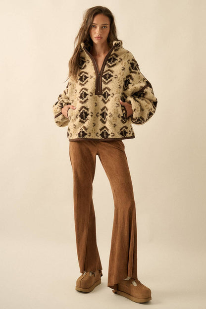 Geo-Print Sherpa Fleece Half-Zip