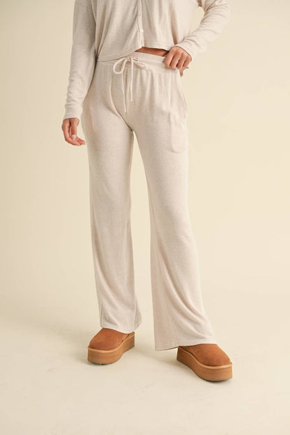 Soft Brushed Hacci Wide Leg Pants