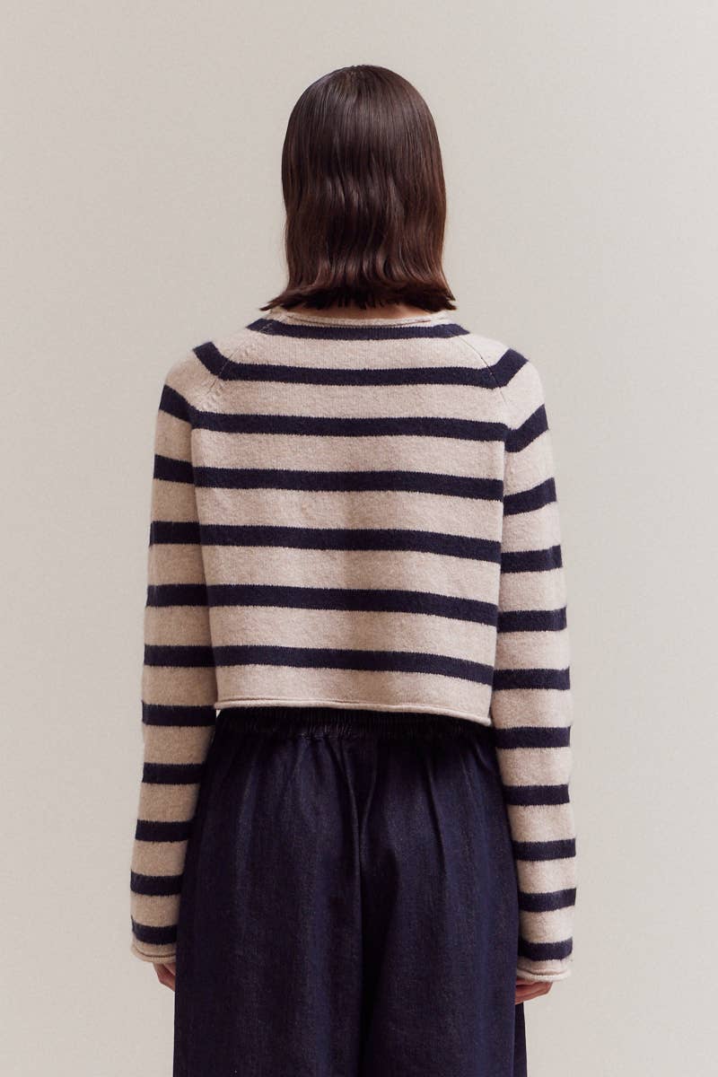 Striped Mock Neck Sweater