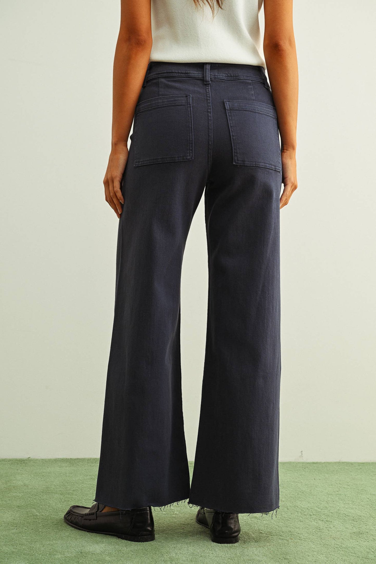 Stone Wide Leg Denim Pants