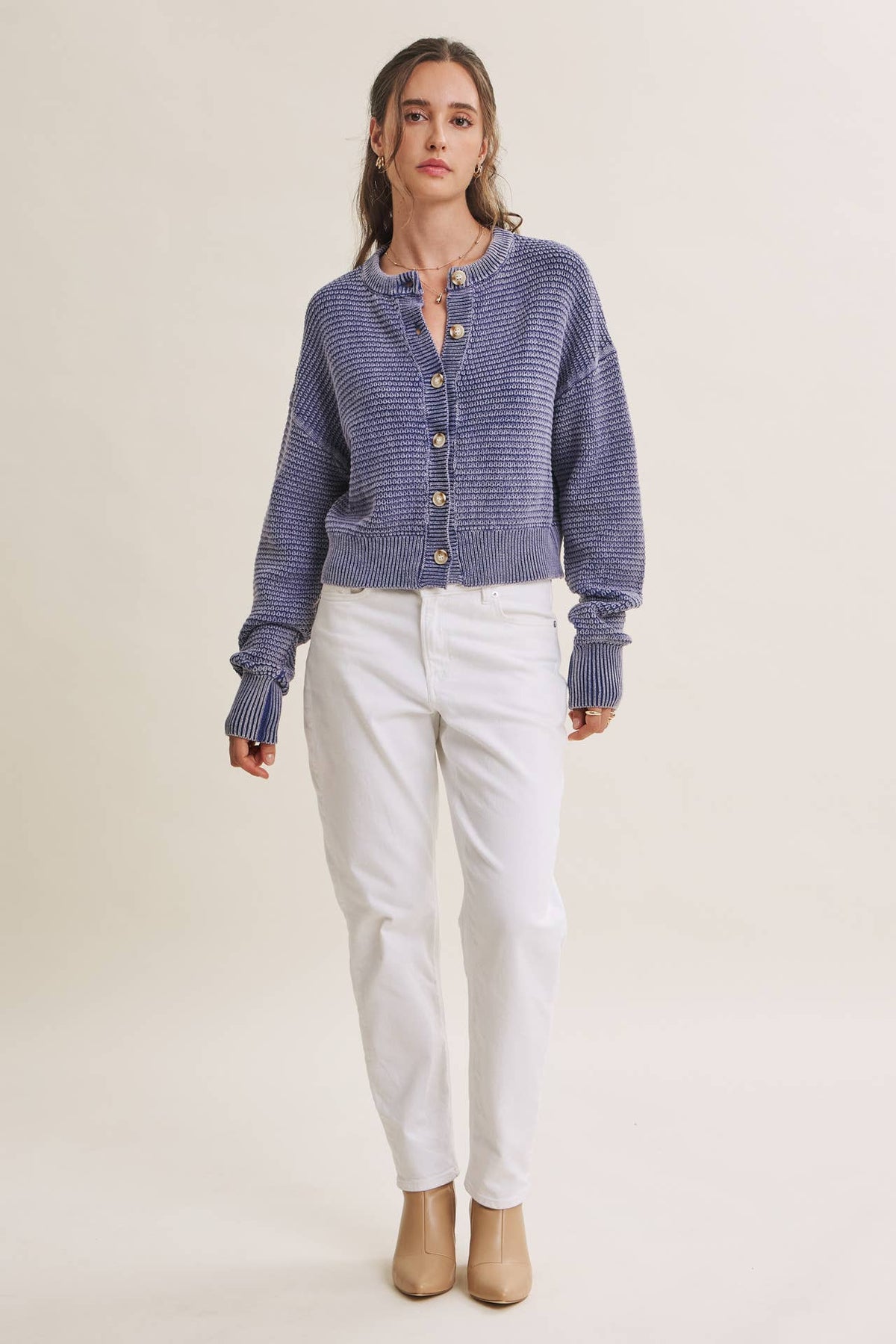 Mineral Waffle Cardigan