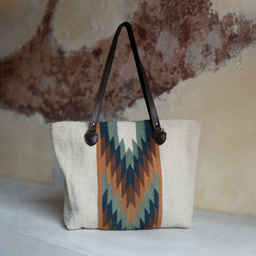 Equinox Zapotec Wool Tote–Handwoven in Oaxaca