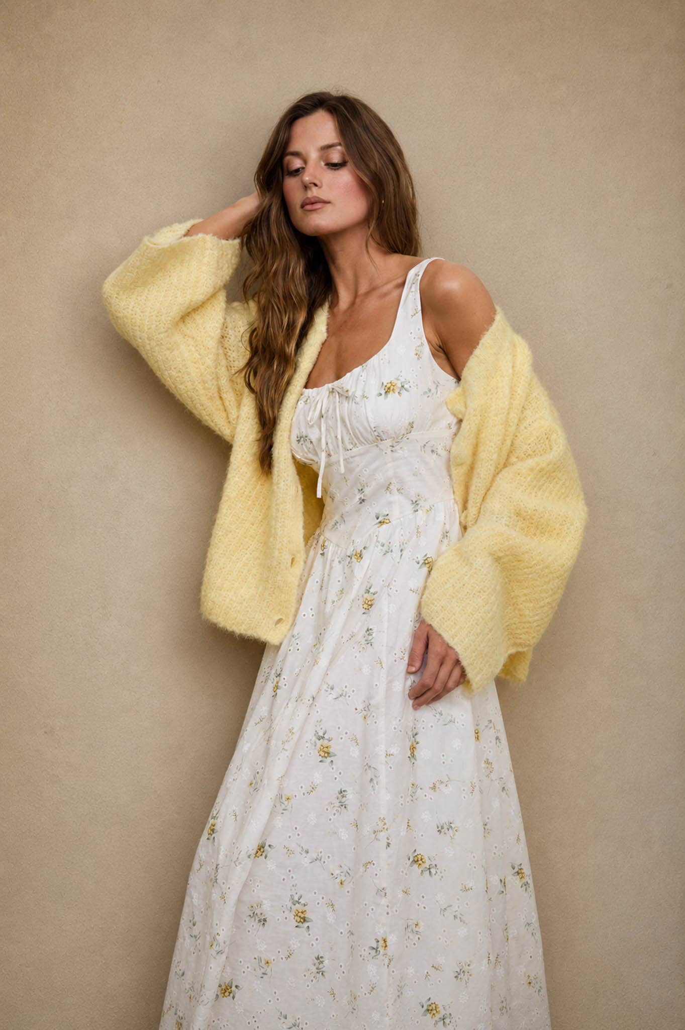 Marigold Eyelet Midi Dress