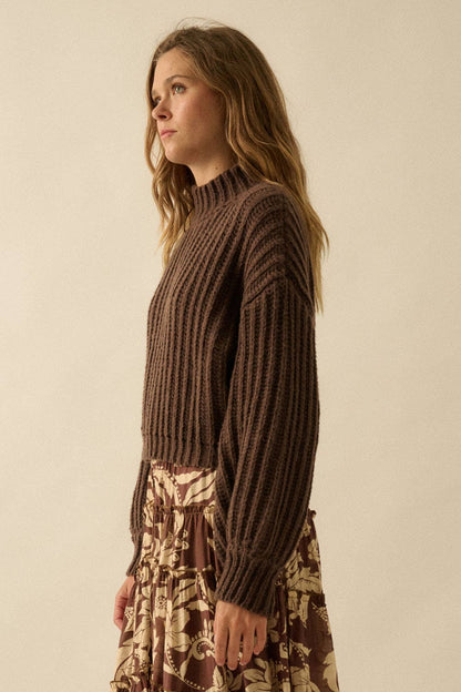 Essential Wide Sleeve Rib Knit Sweater