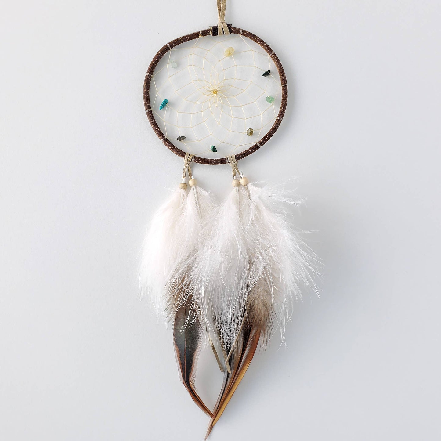 4" Natural Twig Dream Catcher with Stones