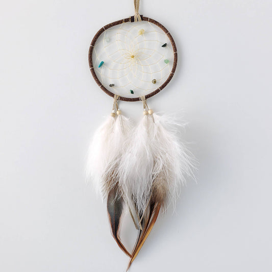 4" Natural Twig Dream Catcher with Stones