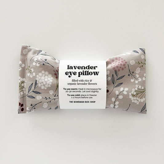 Lavender Eye Pillow - Gray Floral Relaxation