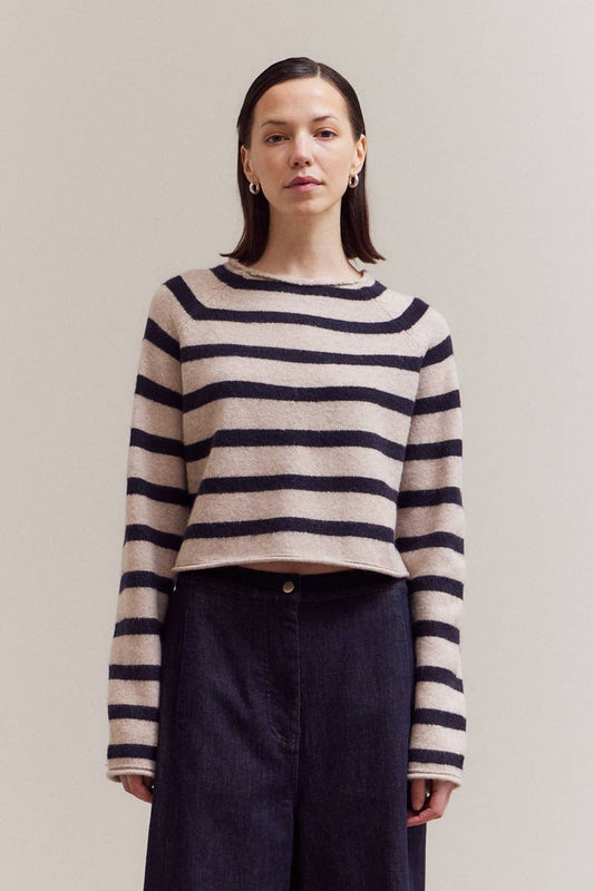 Striped Mock Neck Sweater