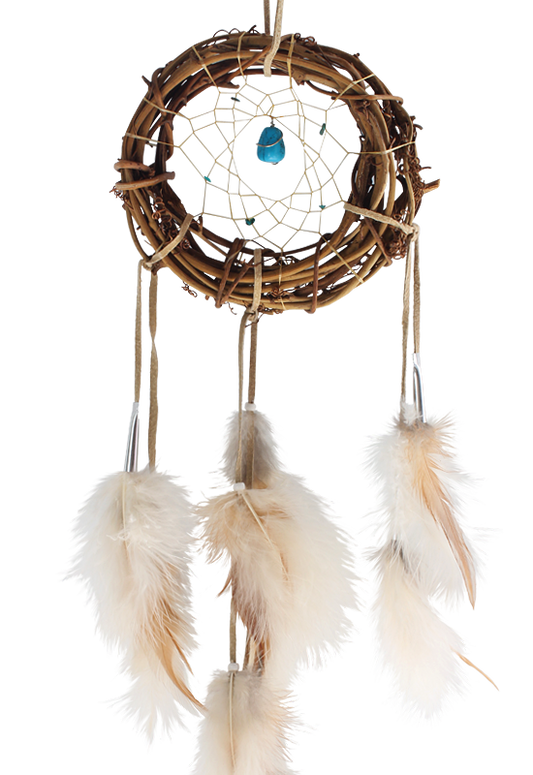 6" Twig Dream Catcher with Turquoise Stones