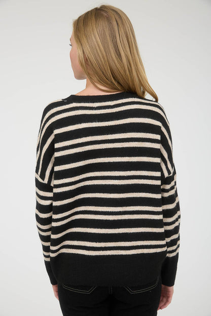 Stripe Front Seam Sweater