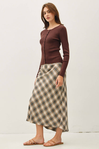 Essential Ribbed Button Up Top