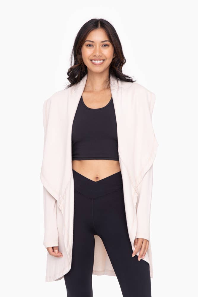 Fleece Lined Flowy Open Cardigan