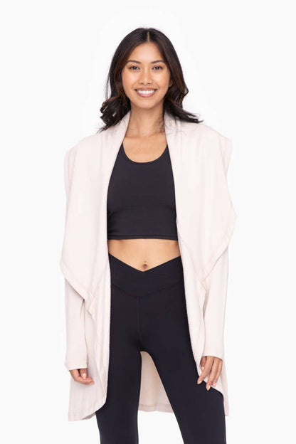 Fleece Lined Flowy Open Cardigan