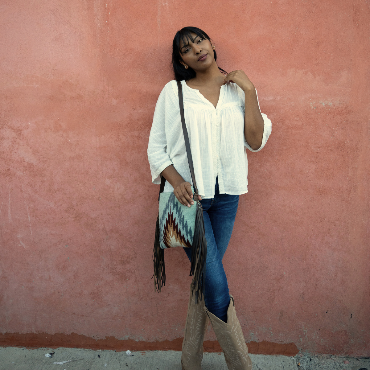 Rebel Wool Fringe Crossbody–Handwoven Oaxaca
