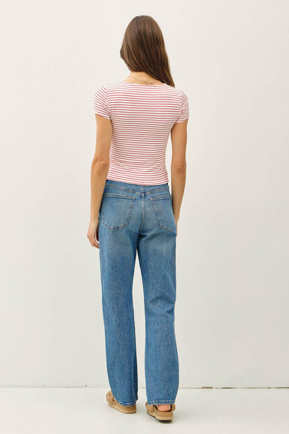 Ultra Soft Striped Square Neck