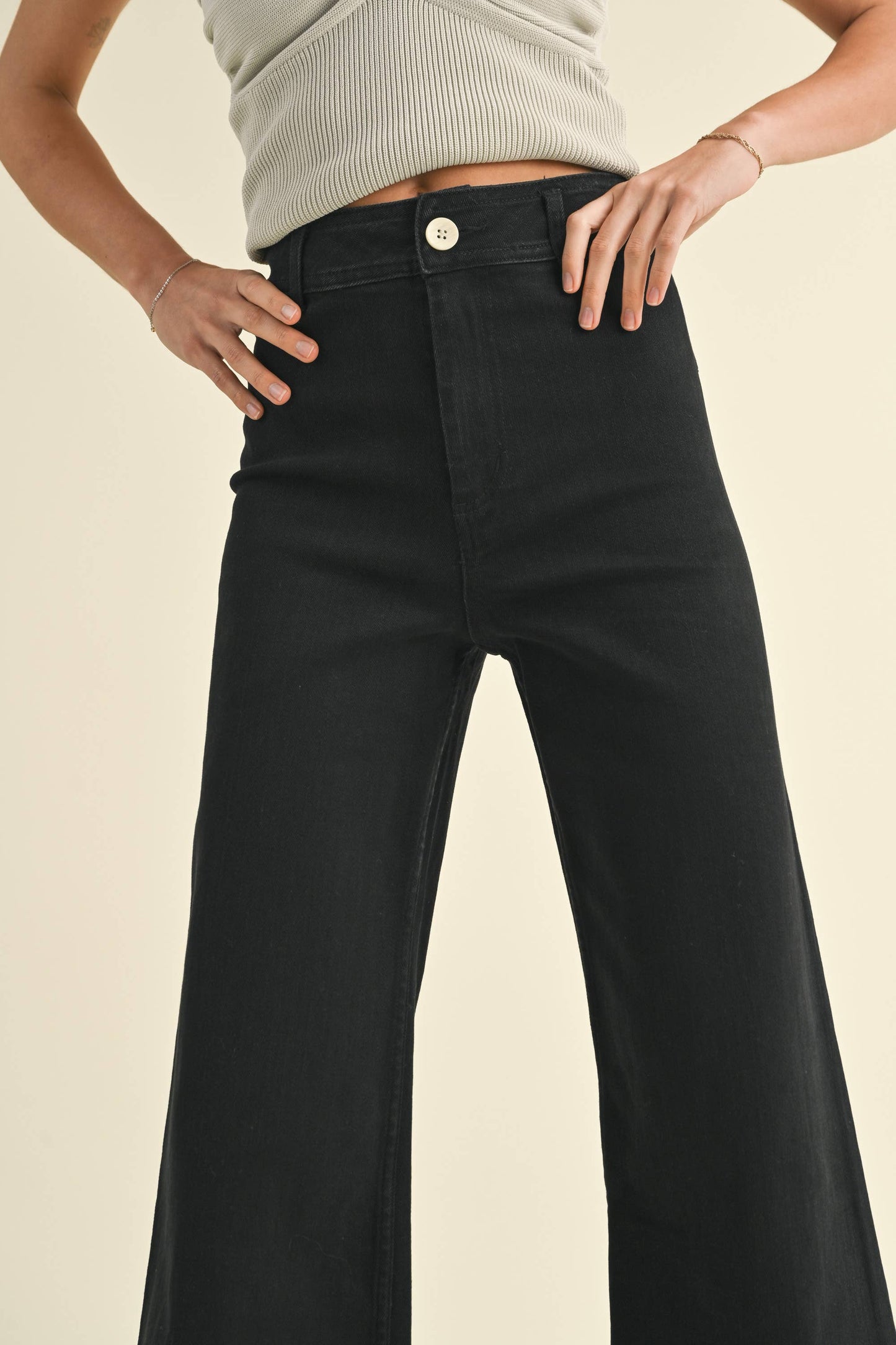 Stone Wide Leg Denim Pants