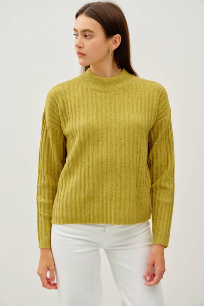 Ultra Soft Chunky Ribbed Mock Neck Sweater