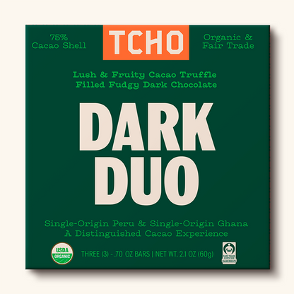 Dark Duo 75% Dark Chocolate Truffle Bar