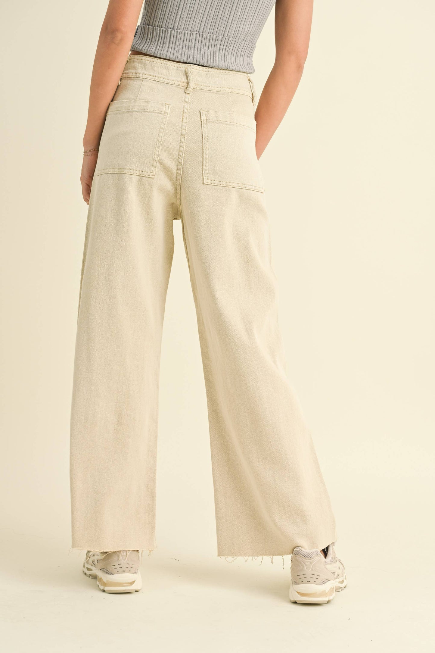 Stone Wide Leg Denim Pants