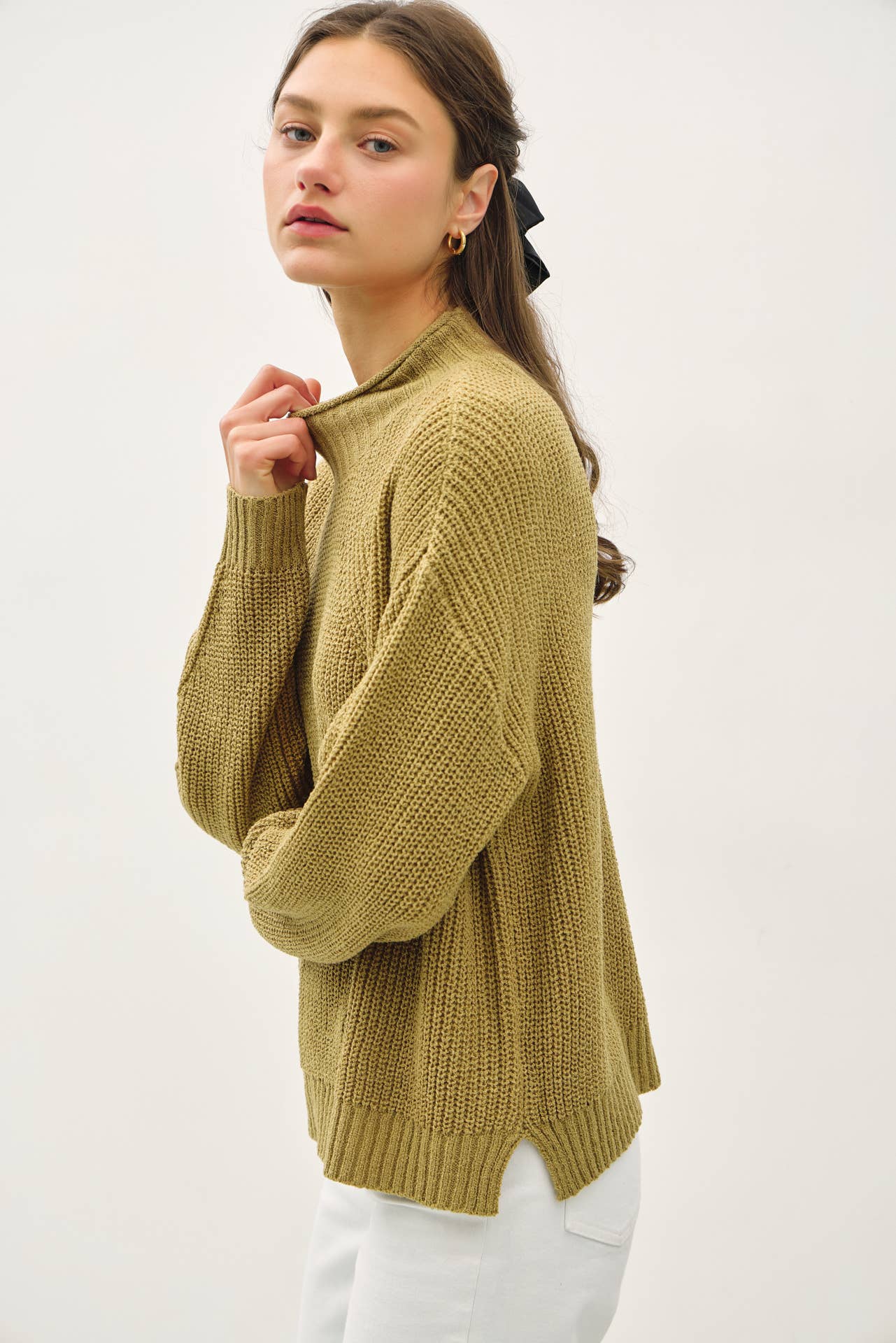 Chunky Knit Mock Neck Sweater