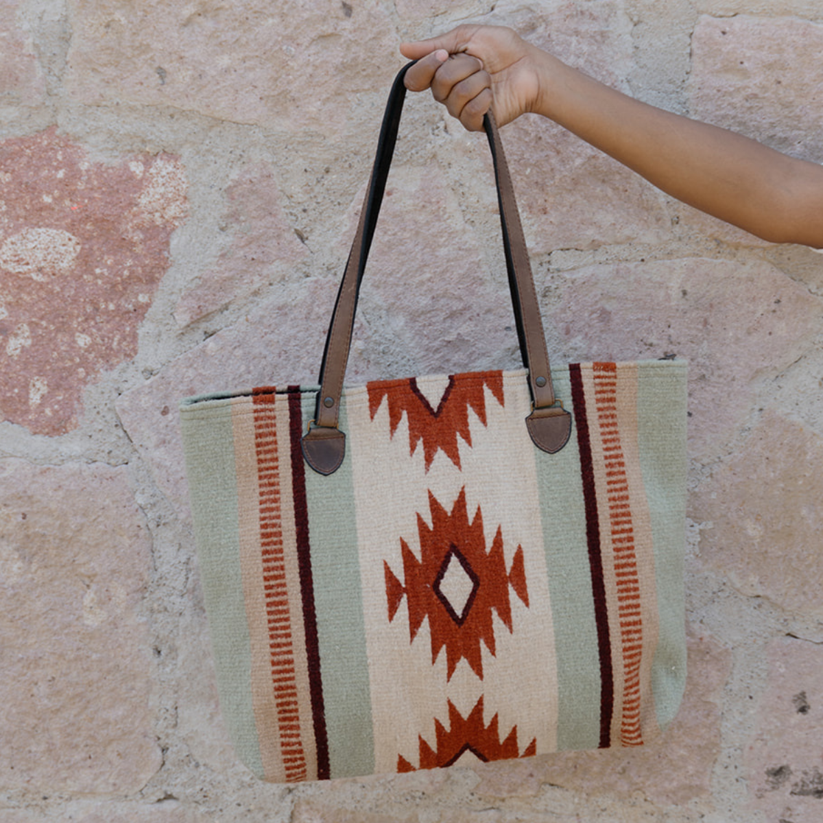Florita Zapotec Wool Tote–Handwoven in Oaxaca