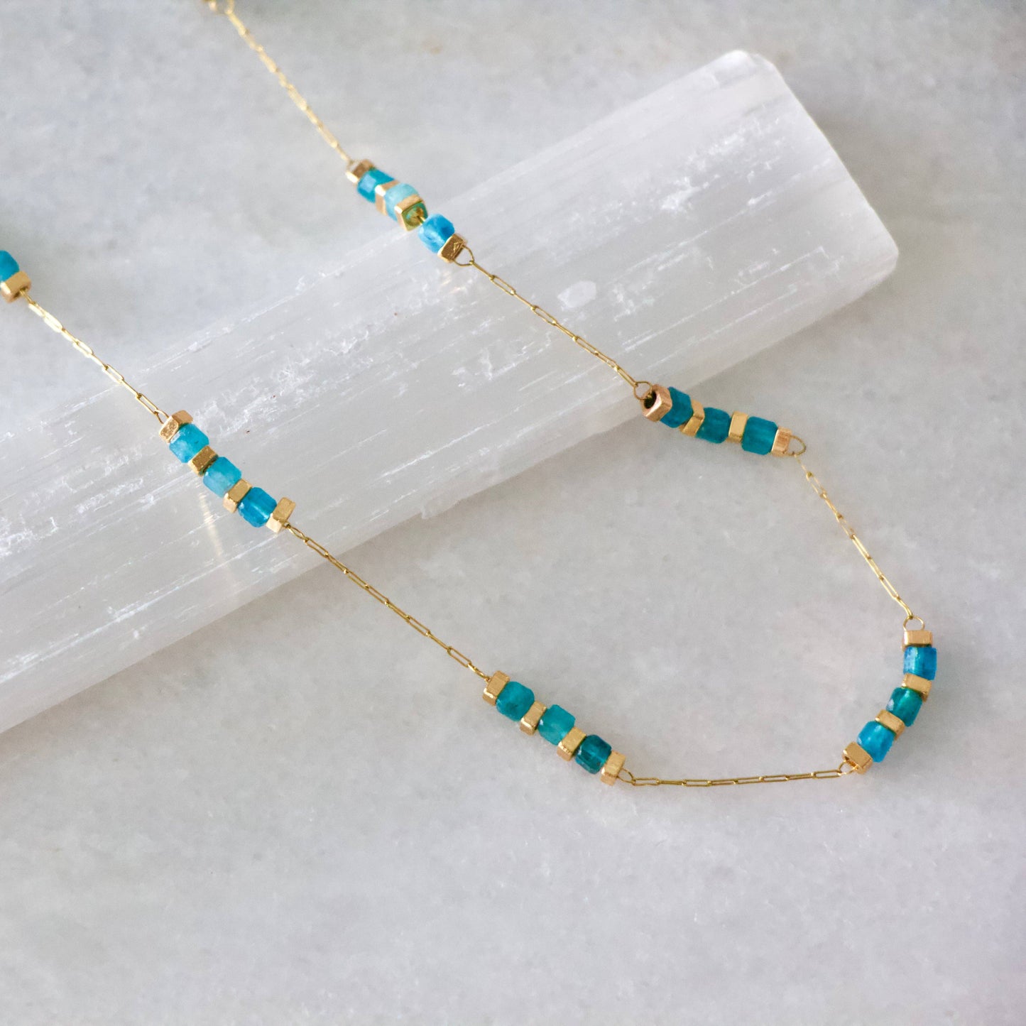 Sq. Gemstone Necklace