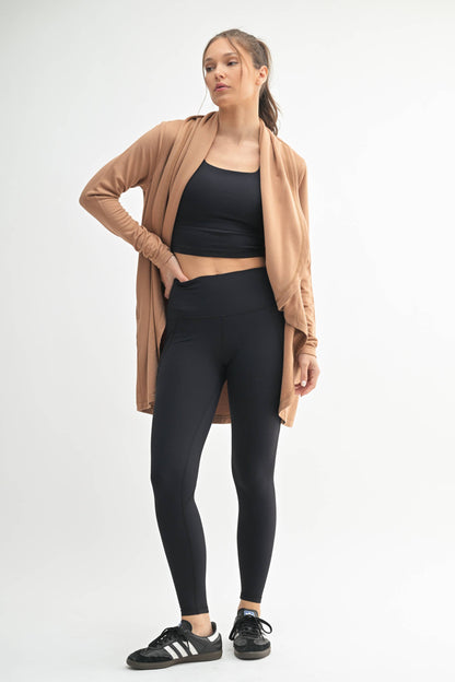 Fleece Lined Flowy Open Cardigan