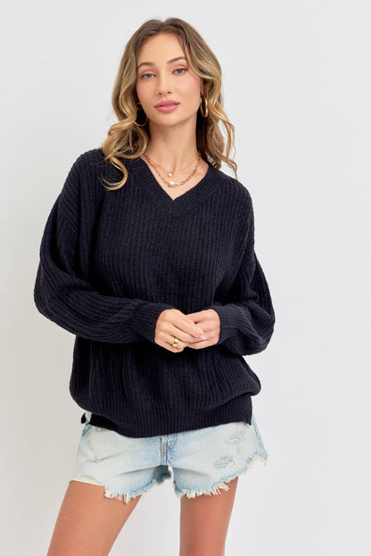 EVERYDAY CASUAL  SWEATER: Black / Contemporary / M