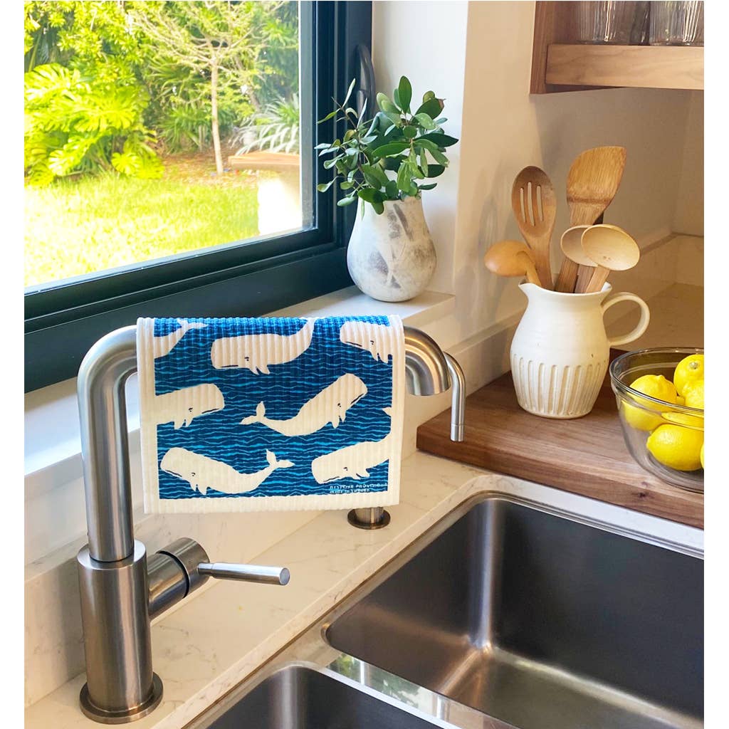 Whales Swedish Dishcloth