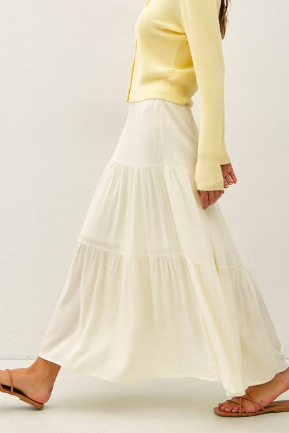 Smocked Waist Tiered Skirt