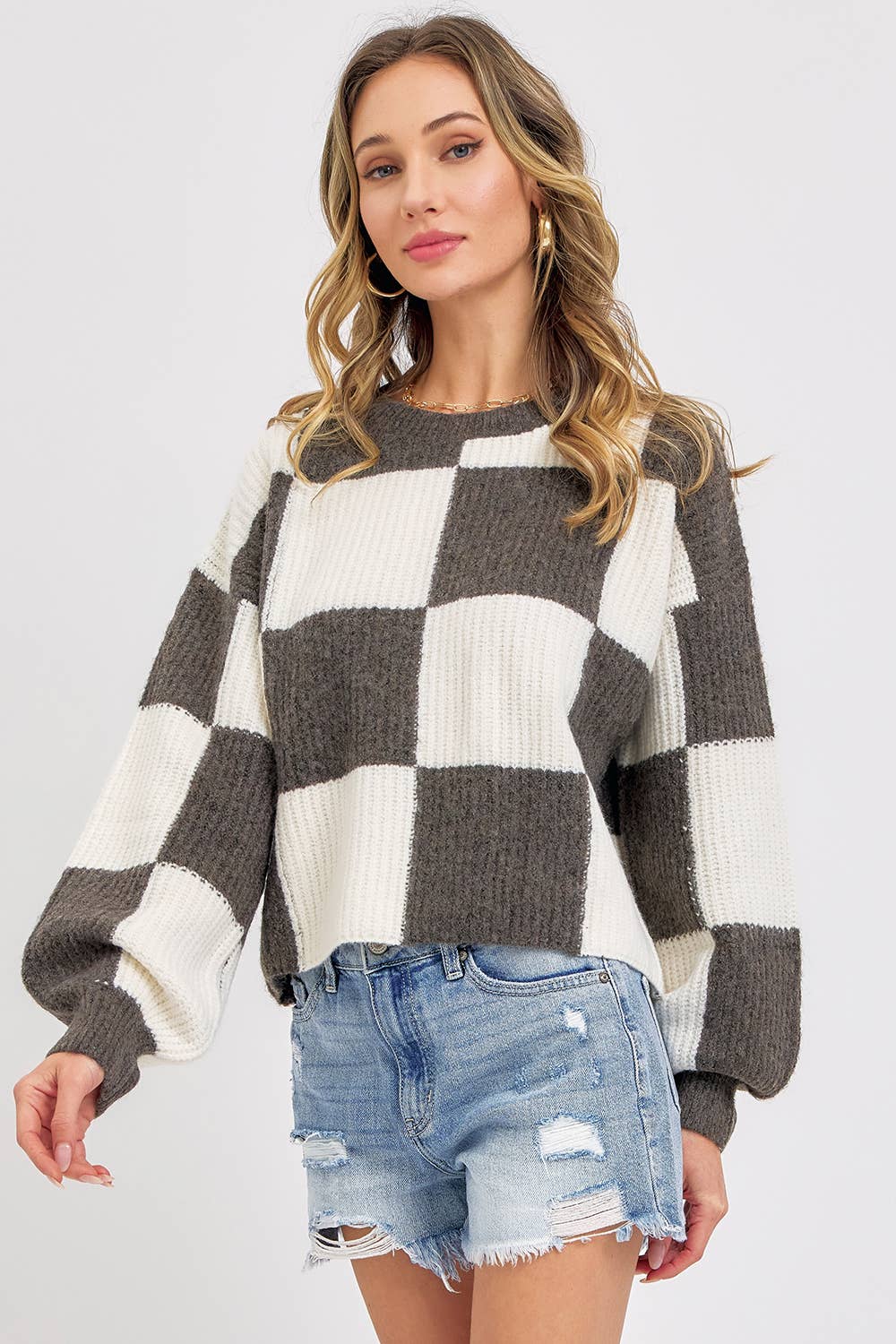 Cozy Grid Sweater