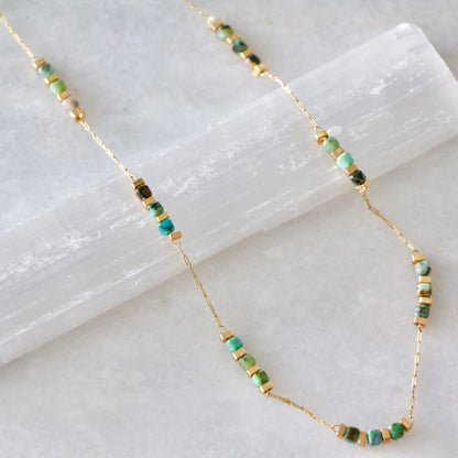 Sq. Gemstone Necklace