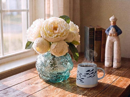 Wide Base Mug with Fish
