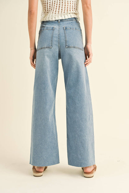 Stone Wide Leg Denim Pants