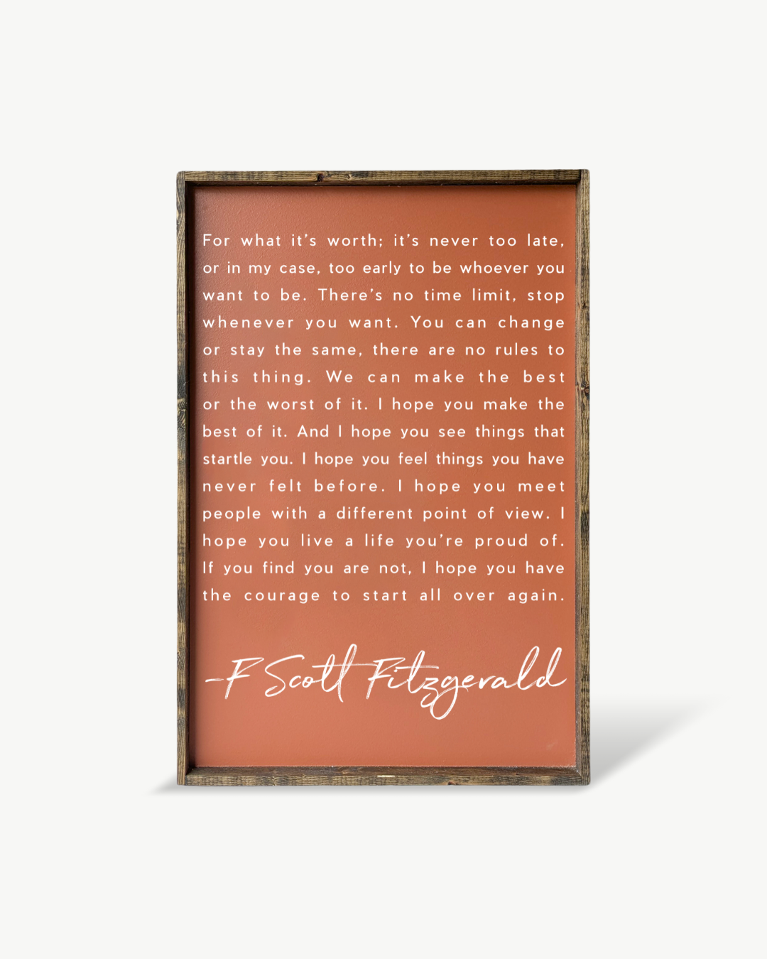 F. Scott Fitzgerald Quote Framed Print – Inspirational Art