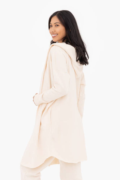 Open Front Longline Hoodie Cardigan